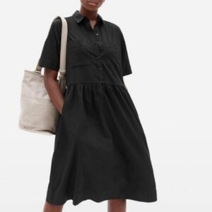Everlane Black Parklet Cotton Shirt Dress sz 14